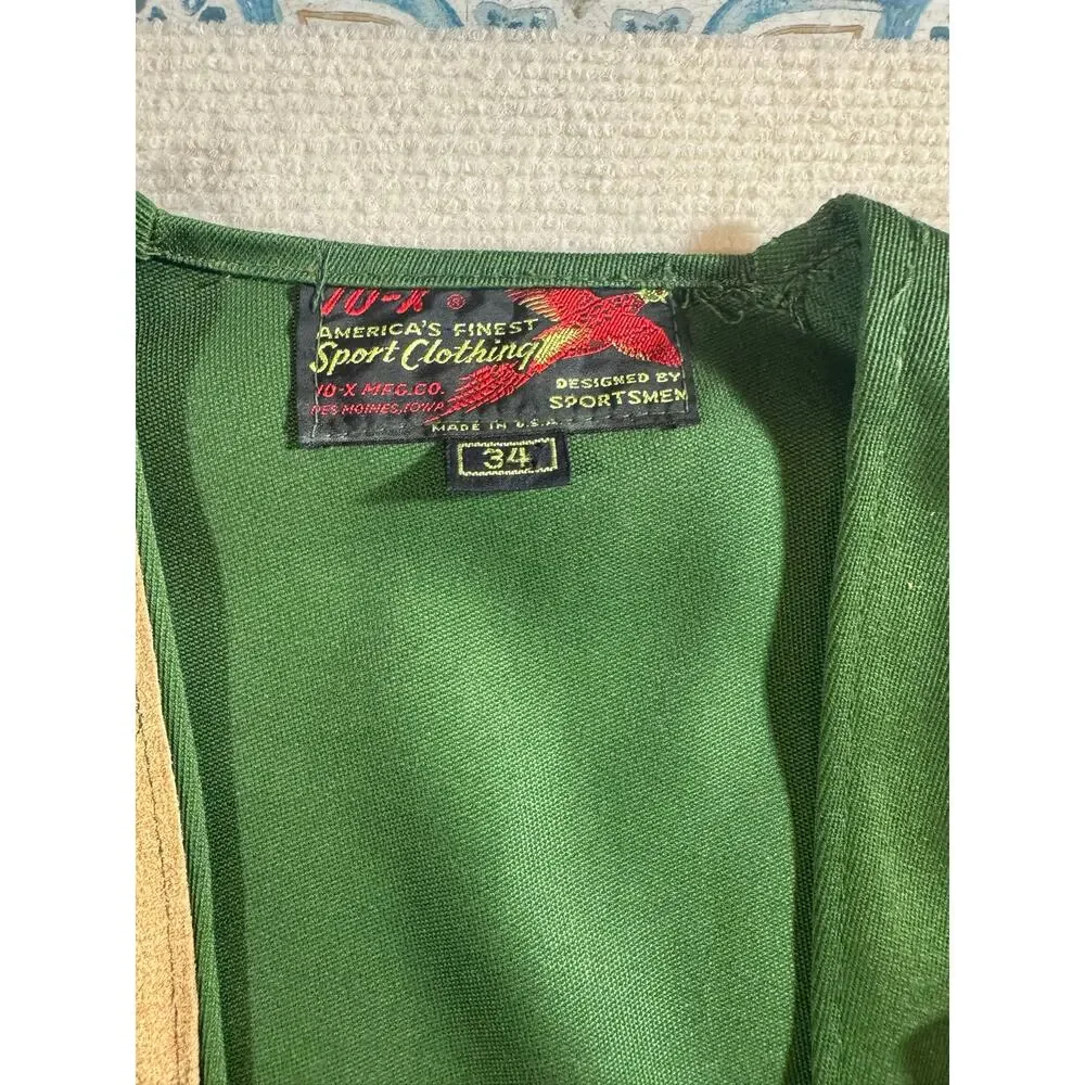 Vintage 10x Americas Finest Sport Clothing Hunting Shooting Vest Men’s Size 34/S